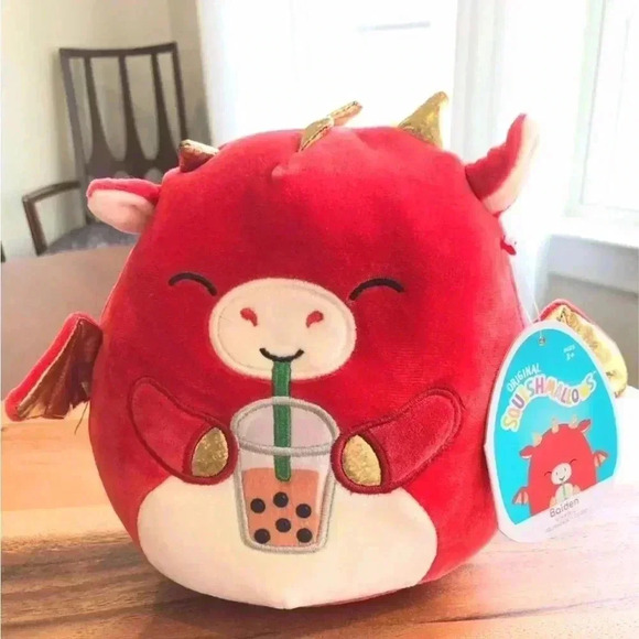 Squishmallows 8” Baiden the Red Dragon -Official Kellytoy NWT - Picture 1 of 12